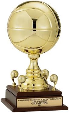 SHOP AWARDS AND GIFTS Customizable Gold Metal Basketball Trophy, 17 inch, Includes Personalization