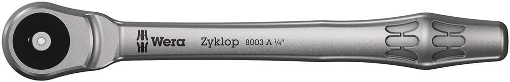 Wera 05004017001 8100 SA 7 Zyklop Metric Metal Ratchet Set with Push-Through Square, 28 Piece, 1/4' Drive