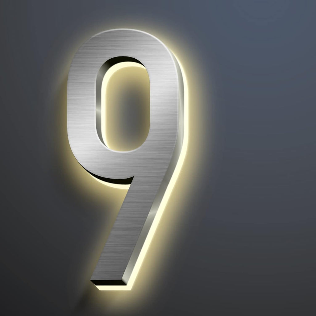 Illuminated LED House Numbers 50cm Stainless Steel Backlit LED Illuminated Home Address Number Lighted House Numbers Modern Address Numbers,0