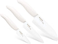 Kyocera 3Piece Advanced ceramic Revolution Series Knife Set, White, Blade Sizes: 5.5', 4.5', 3'