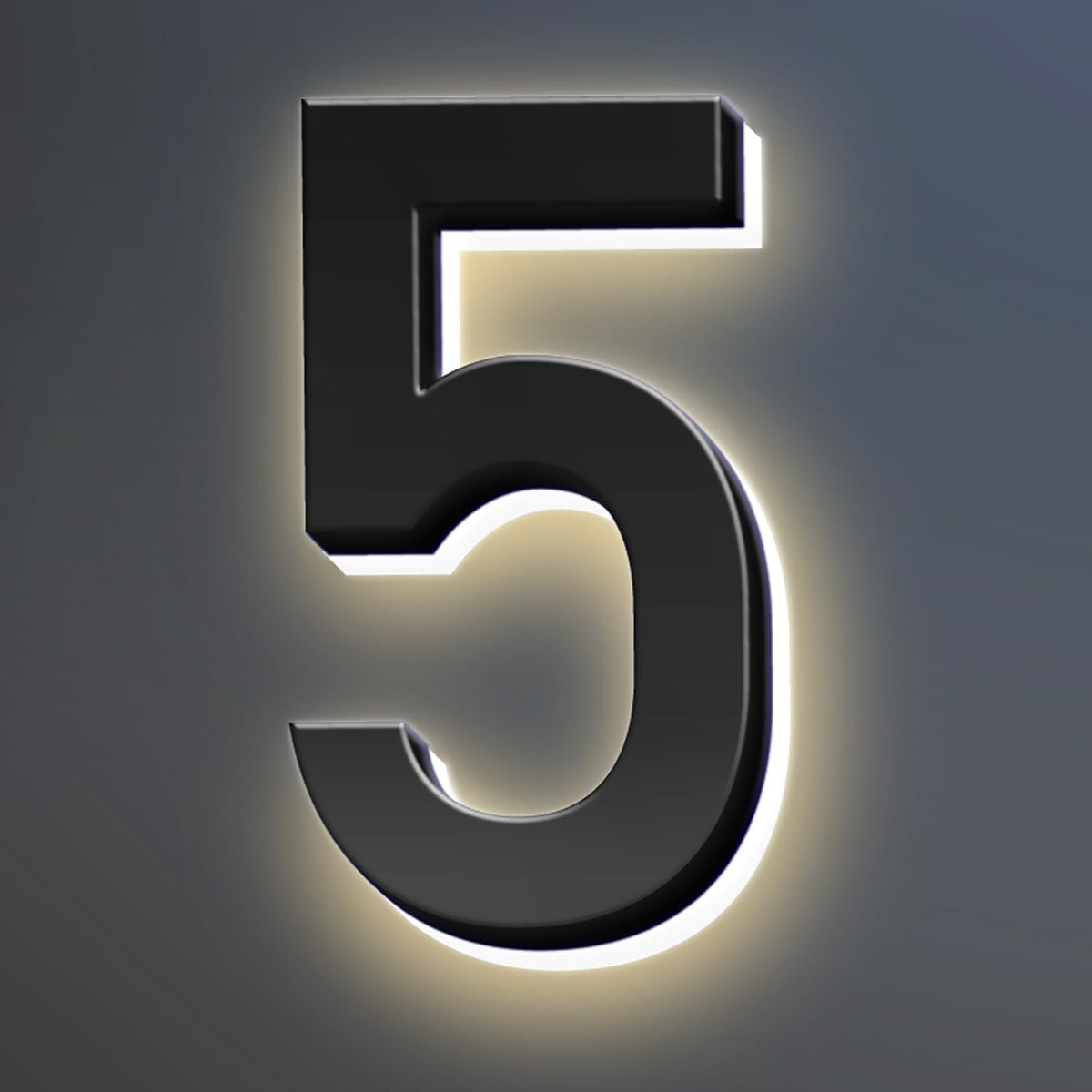 18 Inch Backlit LED Illuminated Home Address Numbers Modern Lighted Up House Numbers Stainless Steel Hand-Polished Waterproof For House Address Signs,5