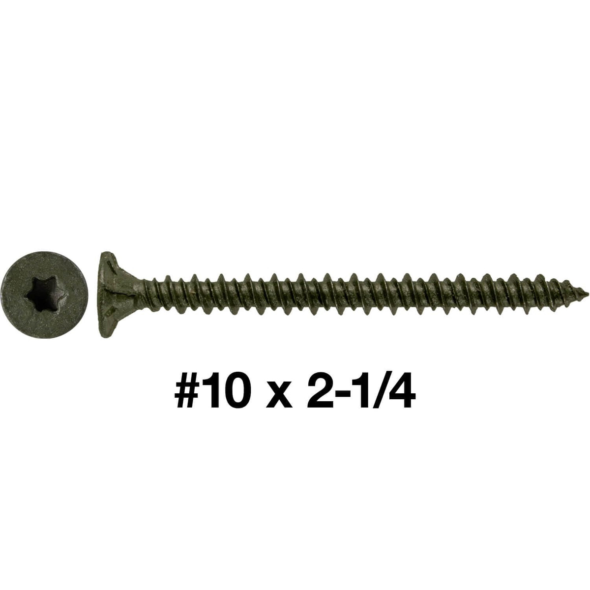 10x2-1/4 Sharp Point Torx/Star Head Screws for Fastening Cement Backer/Board/Tile- Torx/Star - T-25 Head - 5 Pound CASE 4,455 Screws