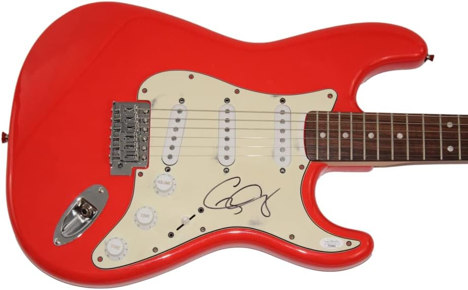 GARY CLARK JR SIGNED AUTOGRAPH FULL SIZE RED FENDER STRATOCASTER ELECTRIC GUITAR C W/ JAMES SPENCE JSA AUTHENTICATION - WORRY NO MORE, 110, BLAK AND BLU, THE STORY OF SONNY BOY SLIM, THIS LAND, VERY RARE
