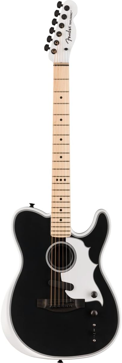 Fender Limited-edition Jack White Triplesonic Acoustasonic Telecaster - Blacktop Arctic White