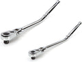 TEKTON 3/8, 1/2 Inch Drive Flex Head Quick-Release Bent Handle Long Ratchet Set, 2-Piece (12, 14 in.) | SRH99303