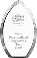 Crown Awards Custom Engraved Tear Drop Corporate Crystal Trophy Gift, 9' Tear Drop Personalized Award