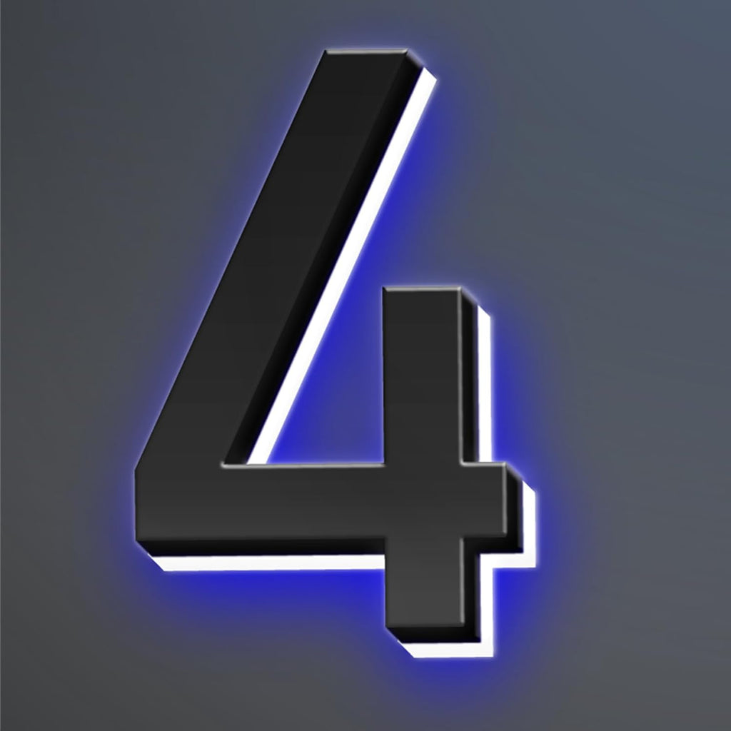 Illuminated Address Sign Plaque House Numbers LED Lighted, Stainless Steel, Modern Backlit LED Illuminated Home Address Number, Lighted House Numbers,G