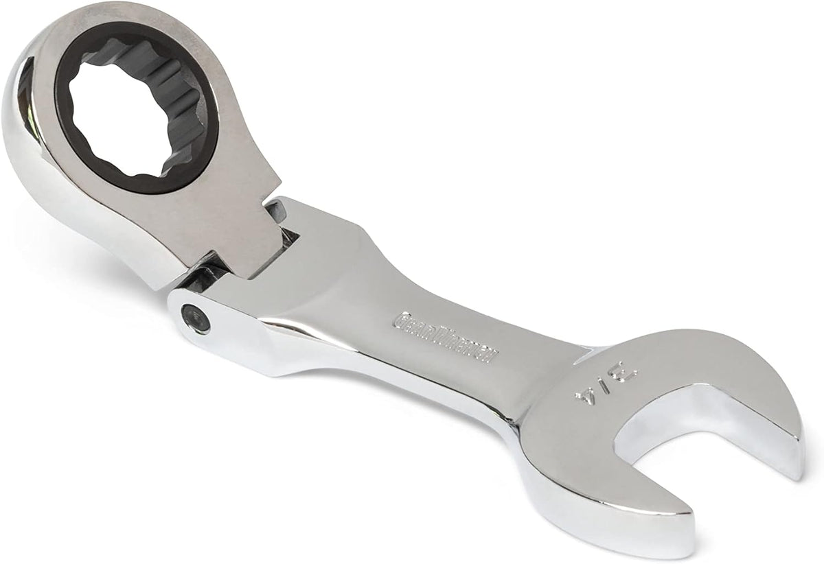 GEARWRENCH 7 Pc. 12 Pt. Stubby Flex Head Ratcheting Combination Wrench Set, SAE - 9570