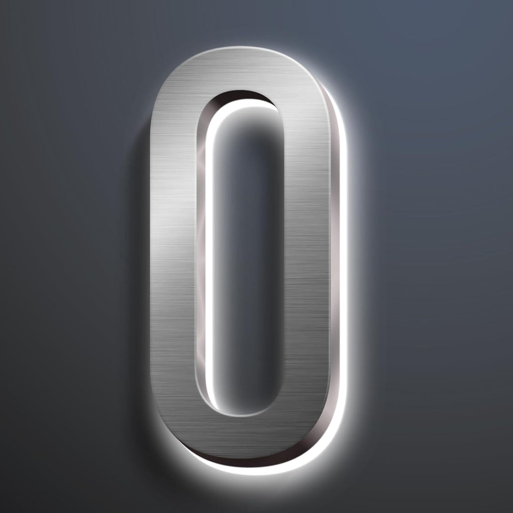 Backlit Illuminated LED Address Numbers, House Number Signs Lighted Plaque, Stainless Steel Lighted House Number For Outdoor.,20,0