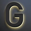 18 Inch Backlit LED Illuminated Home Address Numbers Modern Lighted Up House Numbers Stainless Steel Hand-Polished Waterproof For House Address Signs,G