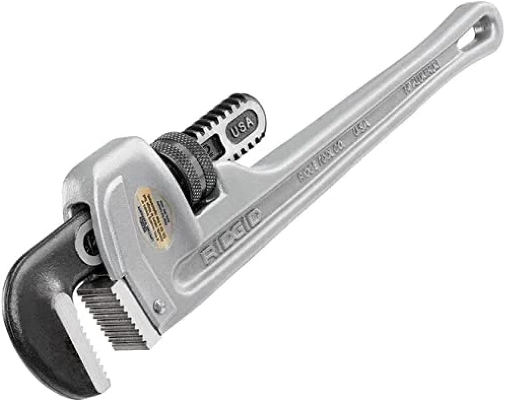 RIDGID 31095 Model 814 Aluminum Straight 14' Plumbing Pipe Wrench, Silver, Made in the USA (Pack of 6)
