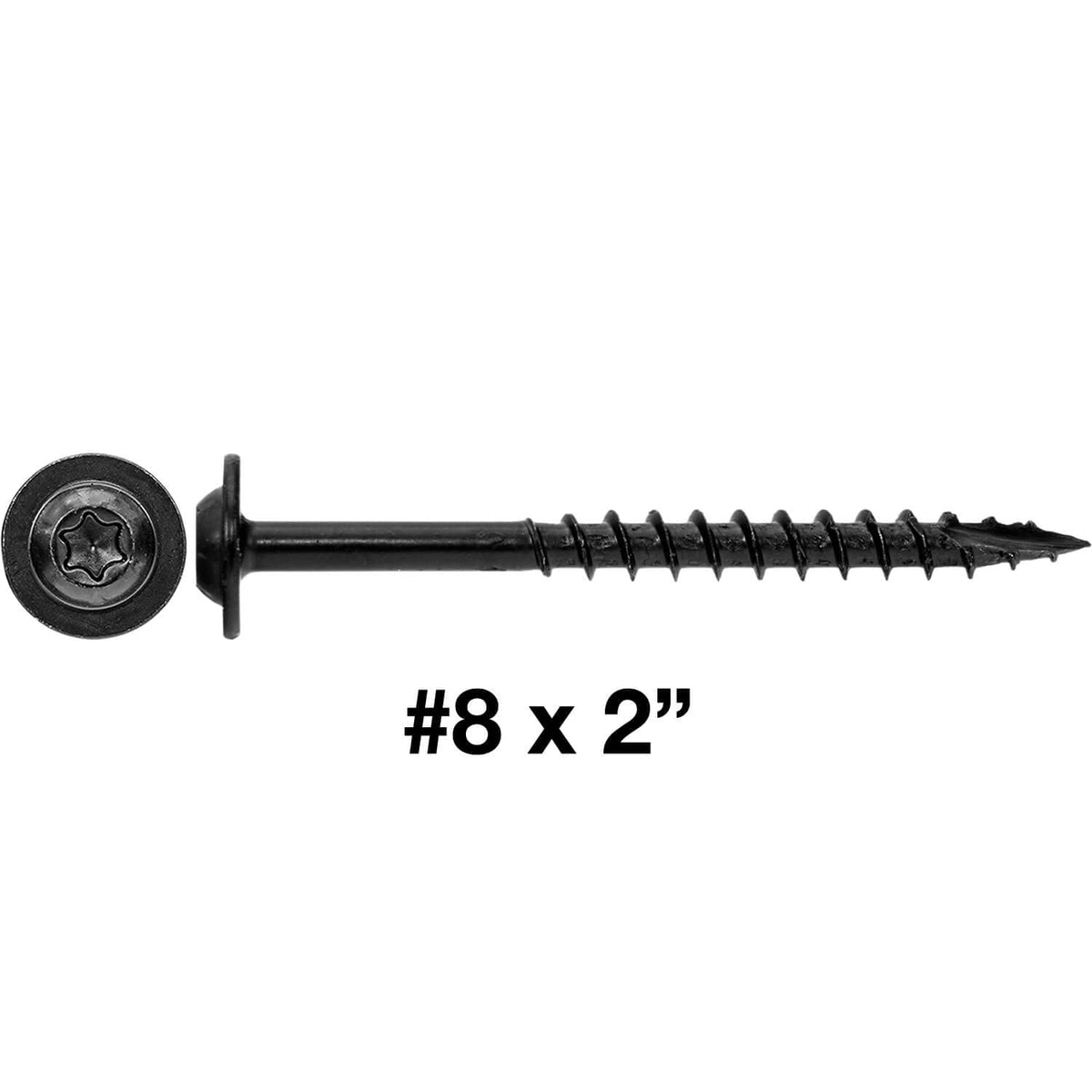 #8 x 2 Round Washer Head Truss Head Screw. Torx/Star Drive Head Wood Screws. Multipurpose Cabinet, Furniture, Siding and Trim and General Construction - 16 Pounds ~2000 Screws