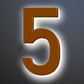 LED House Numbers, Stainless Steel, Backlit Floating LED Illuminated Home Address Number, Lighted House Numbers, Metal Modern Address Numbers For Outside,16 Inch/400mm,5