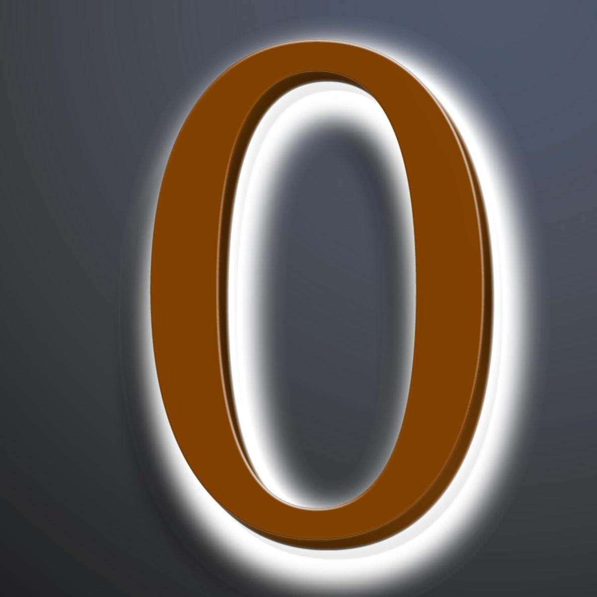 Illuminated Address Sign 16 Inch, Backlit LED Illuminated House Number For Outside, Stainless Steel Lighted Address Numbers, Modern, Trendy Signs, Brown, White Light,0