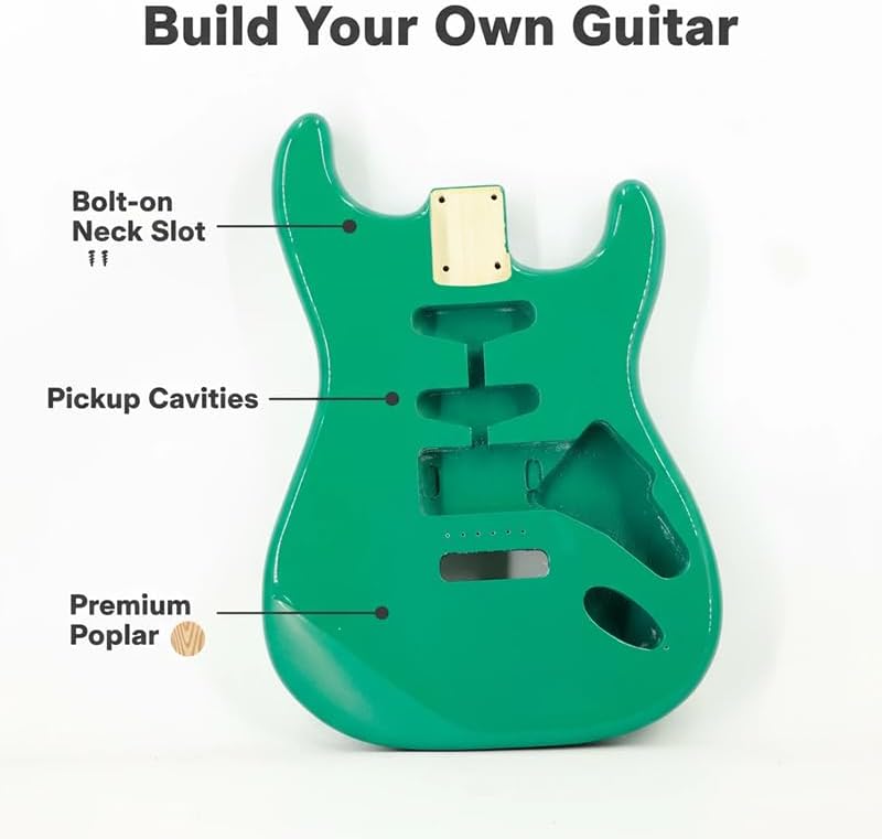 Electric Guitar Body Alder S-S-H Body for Fender Stratocaster Style Electric Guitar Unfinished Replacement Accessory DIY, Sunset Yellow，GSB25A (SSH02)