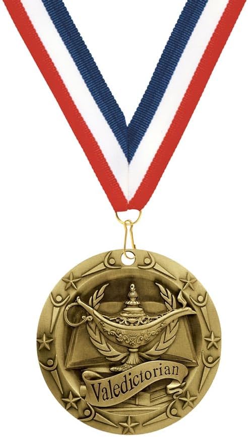 Wilson Trophy 3' Valedictorian Gold Medal - Custom Engraving Included, Ideal for Academic Achievements (15)