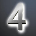 Backlit LED Illuminated House Numbers For Outside 18', Stainless Steel Modern Lighted Address Signs For Home, Illuminated Address Numbers, Brushed Silver, White Light,4