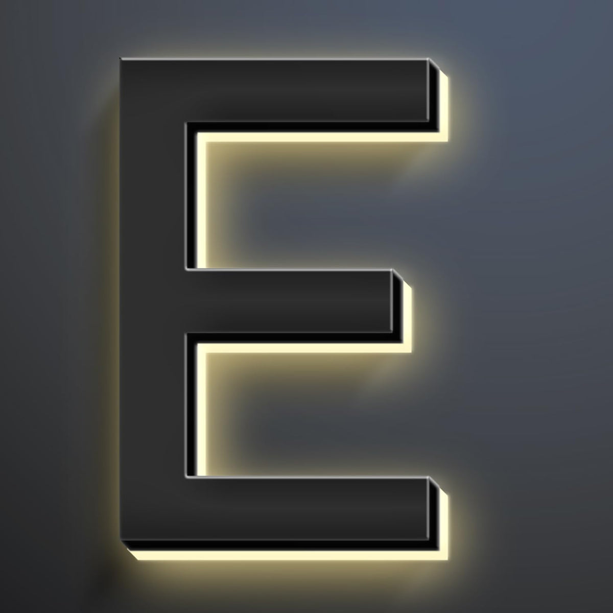 18 Inch Backlit LED Illuminated Home Address Numbers Modern Lighted Up House Numbers Stainless Steel Hand-Polished Waterproof For House Address Signs,E
