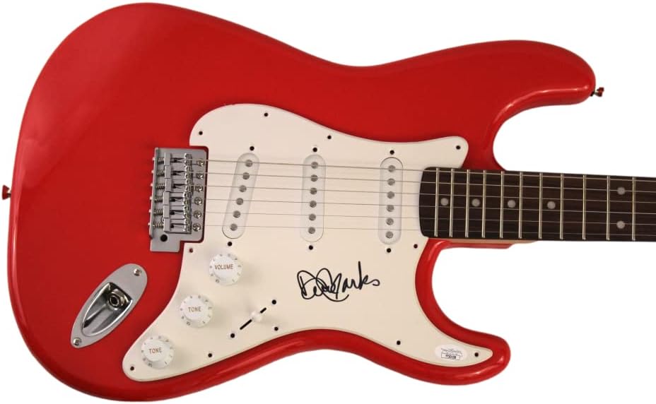 DAVID MARKS SIGNED AUTOGRAPH FULL SIZE RACE CAR RED FENDER STRATOCASTER ELECTRIC GUITAR W/ JAMES SPENCE JSA AUTHENTICATION - THE BEACH BOYS, SURFIN' SAFARI, SURFIN' U.S.A. SURFER GIRL, LITTLE DEUCE COUP, THAT'S WHY GOD MADE THE RADIO