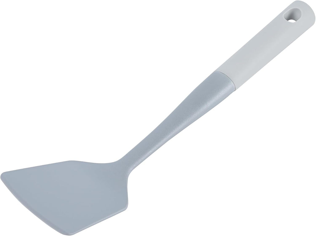 Restaurantware Silicone Utensil Set Pack of 10 Non-Slip Handle 6-Piece Nylon Kitchen Tool Set, Heat-Resistant Dishwasher-Friendly Cooking Accessories, Durable Gray and White Cooking Utensils