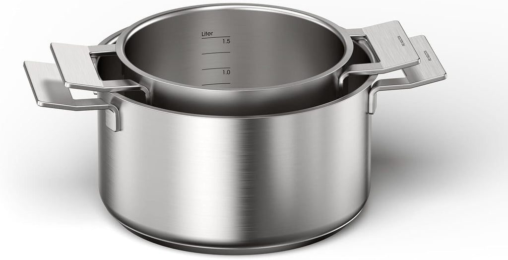 Bosch HEZ9SE040 Hob Accessories, 4-Piece Cookware Set: 3 Pots and 1 Pan, for Electric Hobs and Induction Hobs, Made in Germany
