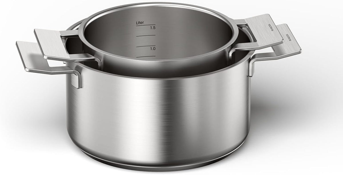 Bosch HEZ9SE040 Hob Accessories, 4-Piece Cookware Set: 3 Pots and 1 Pan, for Electric Hobs and Induction Hobs, Made in Germany