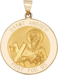 14k Yellow Gold and White Gold Polished Saint Andrew Pendant Medals