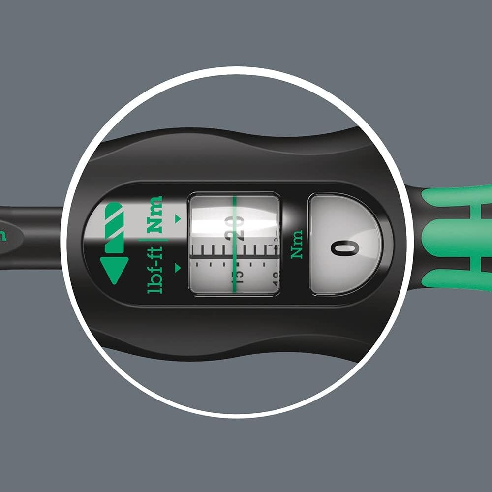 Wera - 5075611001 'Click-Torque B 2 torque wrench with reversible ratchet, 3/8'' x 20-100 Nm', black/green