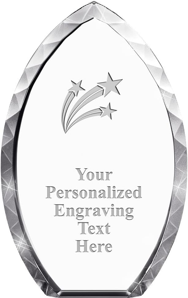 Crown Awards Custom Engraved Tear Drop Corporate Crystal Trophy Gift, 9' Tear Drop Personalized Award