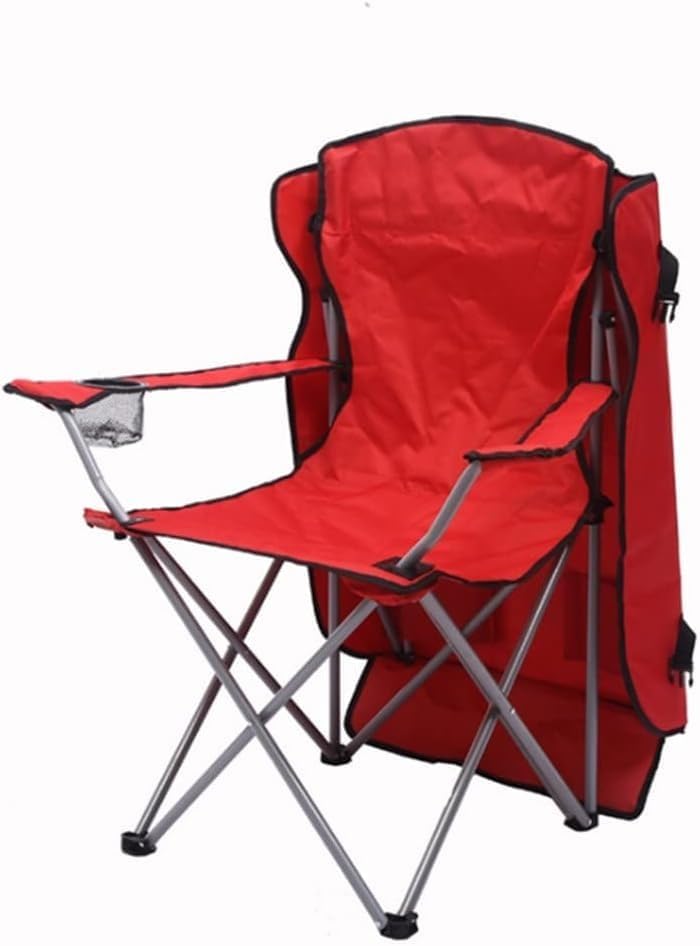 ESHINEDE Portable Folding Beach Chair with Canopy Umbrella Fishing Chair for Outdoor RestingLarge 3-Pack(Red)