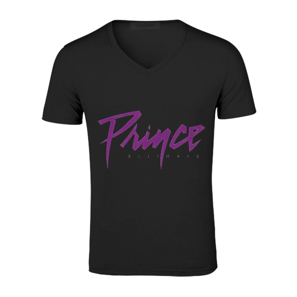 Ultimate Import Prince R&B Boys V Neck Personalized T Shirt Black