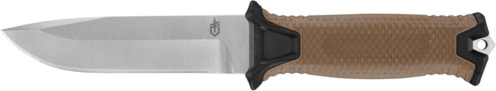 Gerber Gear StrongArm Magnacut - Fixed Blade Survival Tactical Knife for Camping, Outdoor, Hunting - Ergonomic Utility Tool with Sheath - Made in USA - Coyote Brown, Plain Edge