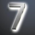 Backlit LED Illuminated House Numbers For Outside 18', Stainless Steel Modern Lighted Address Signs For Home, Illuminated Address Numbers, Brushed Silver, White Light,7