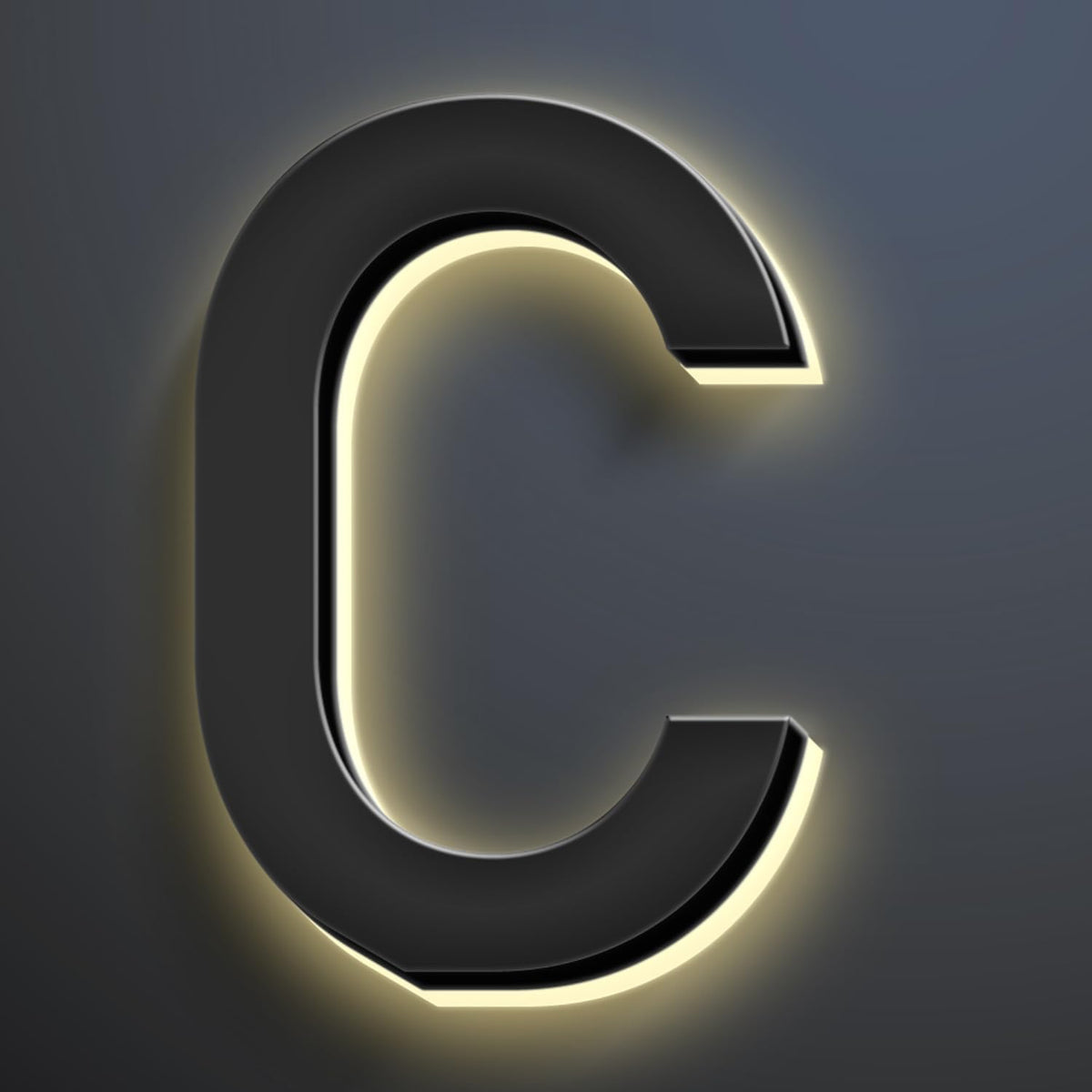 18 Inch Backlit LED Illuminated Home Address Numbers Modern Lighted Up House Numbers Stainless Steel Hand-Polished Waterproof For House Address Signs,C