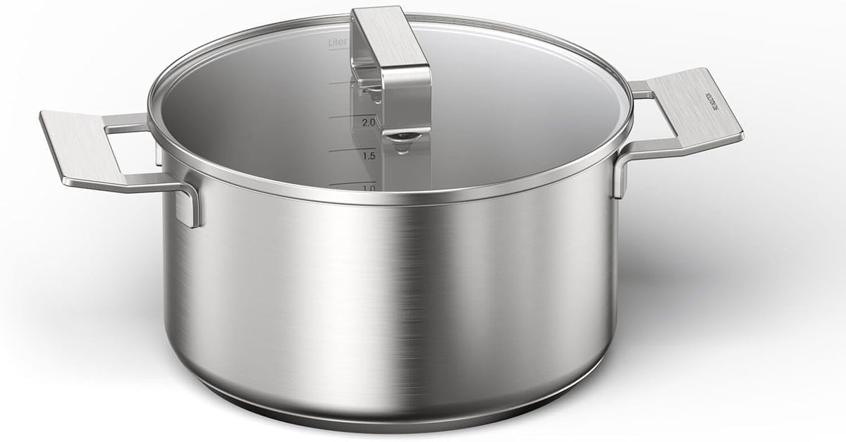 Bosch HEZ9SE040 Hob Accessories, 4-Piece Cookware Set: 3 Pots and 1 Pan, for Electric Hobs and Induction Hobs, Made in Germany