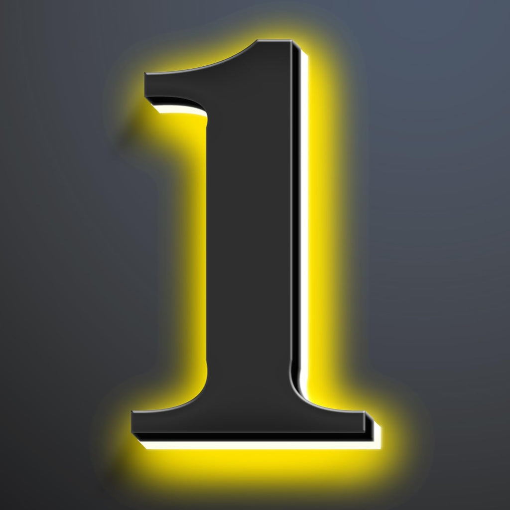 Backlit LED House Numbers 18 Inch, Waterproof Stainless Steel, Illuminated Home Address Numbers, Lighted House Numbers, Modern Metal Address Numbers With LED Lights,1