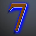 Backlit Illuminated LED House Numbers For Outside 20 Inch, Stainless Steel Illuminated LED Home Address Numbers, Large Modern Lighted Address Signs, Brown, Blue Light,7