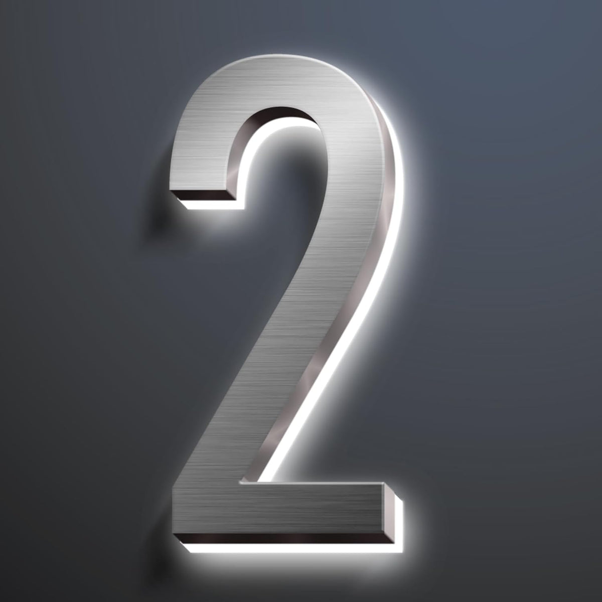 Backlit Illuminated LED Address Numbers, House Number Signs Lighted Plaque, Stainless Steel Lighted House Number For Outdoor.,20,2