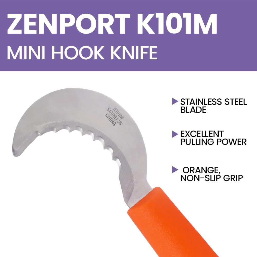 Zenport K101M-24PK of Knives, Mini, Serrated Hook Blade Harvest Knife, 24-Pack