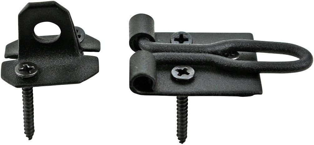Renovators Supply Manufacturing Black Wrought Iron Wire Hasp Lock 3' X 1' Rust Resistant Antique Wire Style Hasp Latches Safety Padlock Clasps for Cabinets, Chests Or Doors with Screws Pack of 10