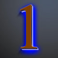 Large Backlit LED House Numbers 16 Inch, Stainless Steel Hand-Polished For Lighted House Address Signs, Modern Illuminated LED Home Address Numbers, Brown, Blue Light,1