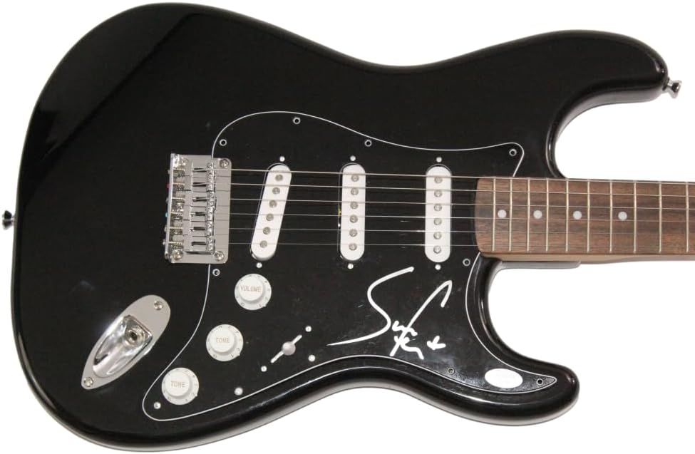 Sam Fender Signed Autograph Full Size Black Stratocaster Electric Guitar A with James Spence Authentication JSA COA - Hypersonic Missiles Seventeen Going Under Dead Boys
