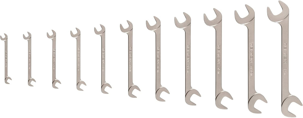 TEKTON Angle Head Open End Wrench Set, 11-Piece (1/4-3/4 in.) | WAE91001 | Made in USA