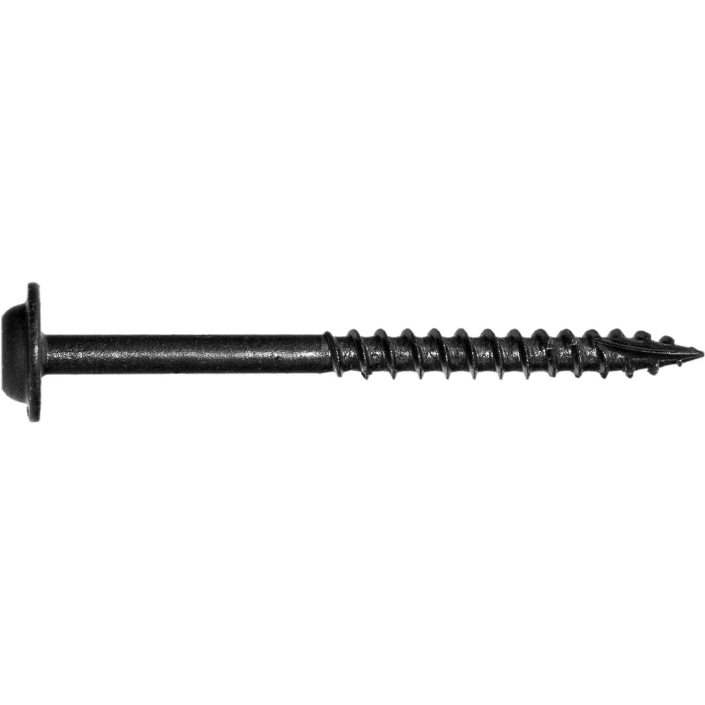 10 x 2-1/2' Black Round Truss Head Multipurpose Exterior Coated Modified Cabinet Wood Screw - 5 Pound Case -3,204 Screws