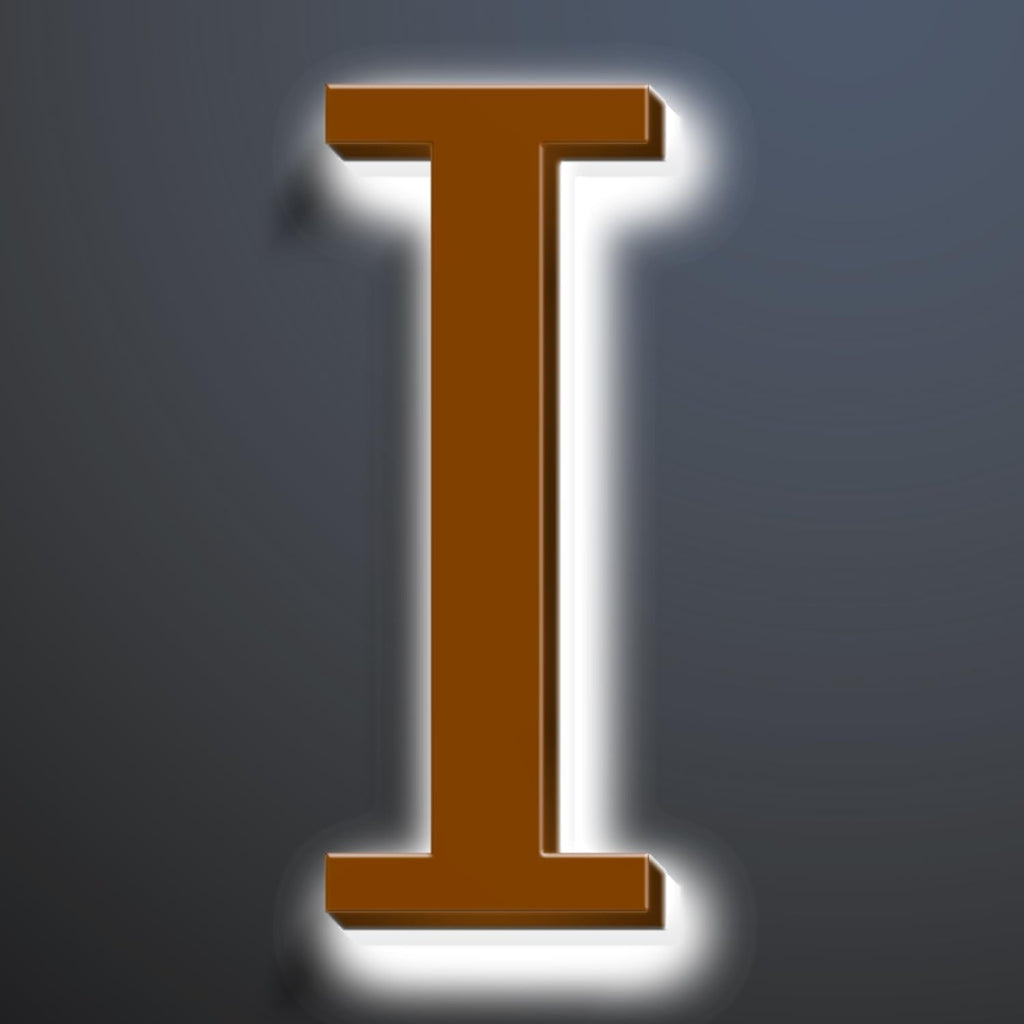 Illuminated Address Sign 16 Inch, Backlit LED Illuminated House Number For Outside, Stainless Steel Lighted Address Numbers, Modern, Trendy Signs, Brown, White Light,I