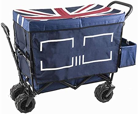 Push and Pull Hand Truck with Foot Brake and 2 Seat Belt Outdoor Sport Collapsible Folding Stroller Wagon Baby Trolley with Canopy Garden Utility Shopping Travel, Red