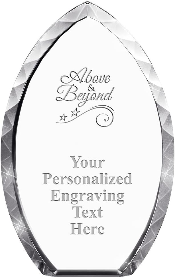 Crown Awards Custom Engraved Tear Drop Corporate Crystal Trophy Gift, 9' Tear Drop Personalized Award