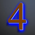 Backlit Illuminated LED House Numbers For Outside 20 Inch, Stainless Steel Illuminated LED Home Address Numbers, Large Modern Lighted Address Signs, Brown, Blue Light,4