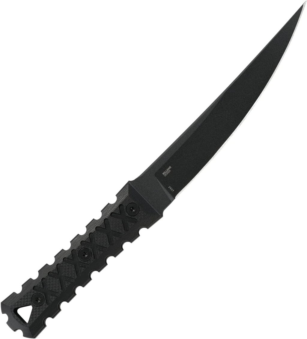 CRKT HZ6 Fixed Blade Knife with Sheath: SK-5 Plain Edge Black Coated Blade, G10 Handle, 2927
