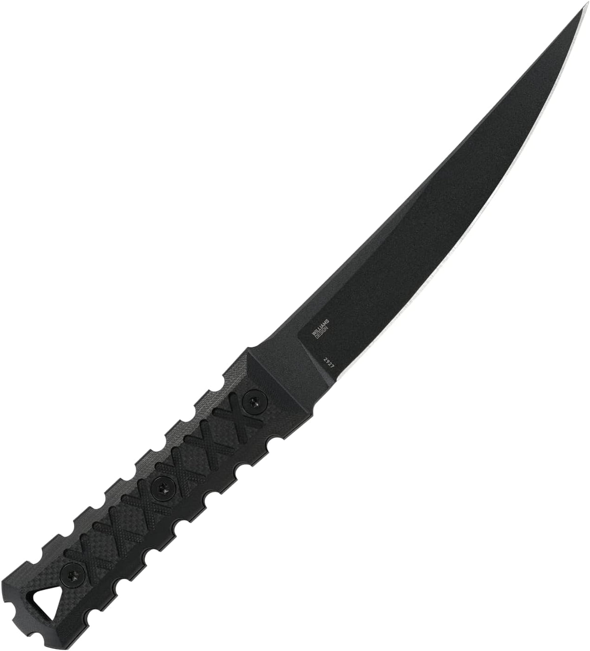 CRKT HZ6 Fixed Blade Knife with Sheath: SK-5 Plain Edge Black Coated Blade, G10 Handle, 2927